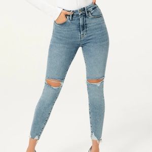 Good American good waist crop chew hem jeans